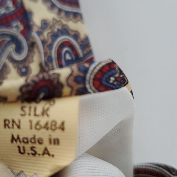 ROBERT STOCK PAISLEY SILK TIE BUNDLE RED YELLOW MAROON BLUE MEN'S OFFICE - Picture 6 of 9